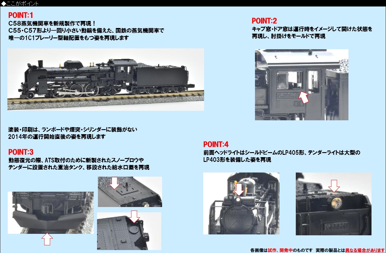 鉄道模型 :: TOMIX（トミックス）_2009_C58形蒸気機関車(239号機)_N