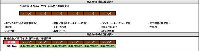 Amazon | グリーンマックス Nゲージ オハ61系 茶色 6両編成