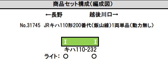 鉄道模型 :: GREENMAX（GMグリーンマックス）_31745_JRキハ110形
