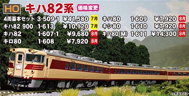 鉄道模型 :: KATO（カトー）_3-509-1_HO ｷﾊ82系特急形気動車基本4両 ...